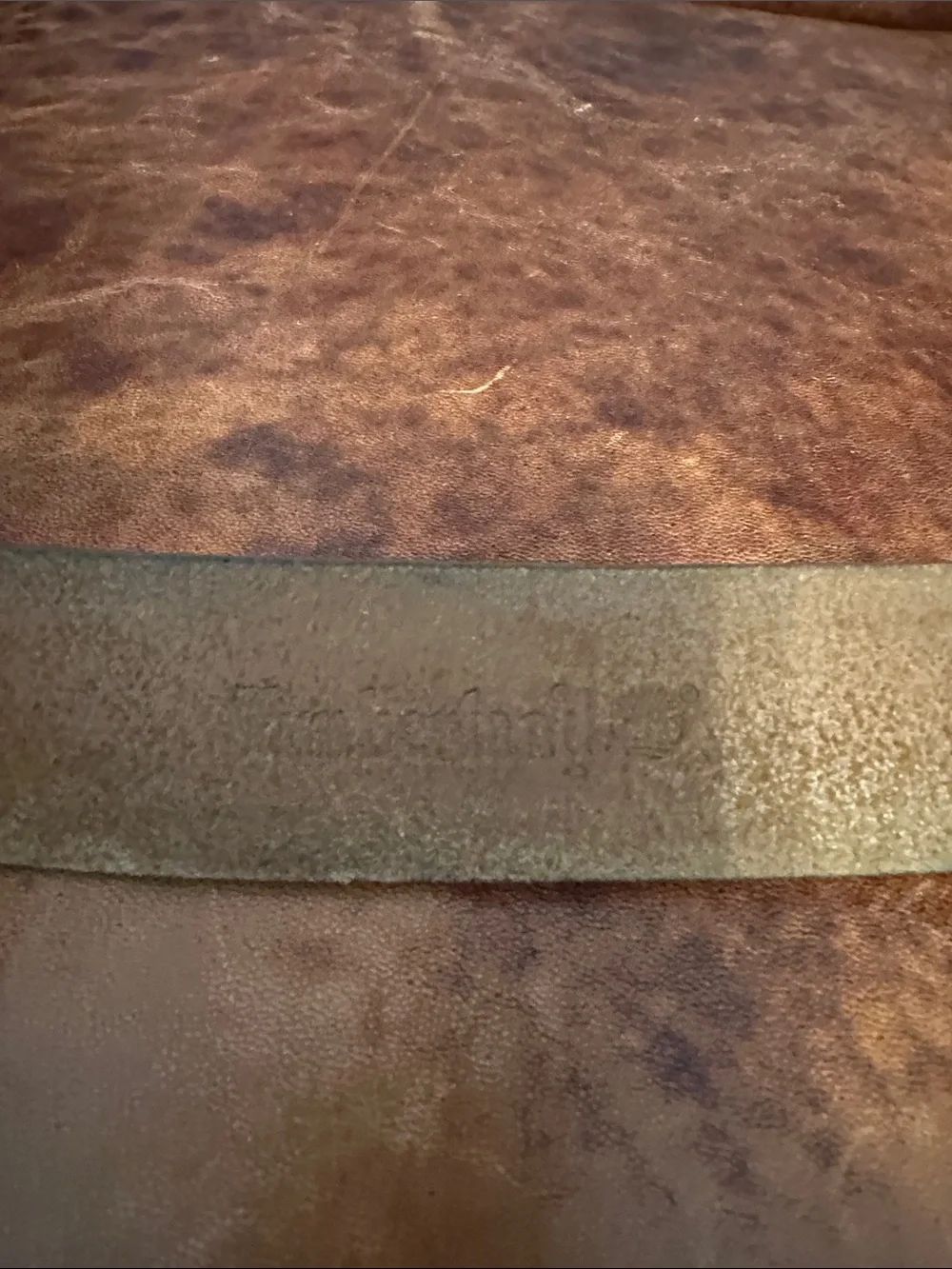 Timberland Men's Leather Belt Size 54 Waist Light Brown with Brass Buckle